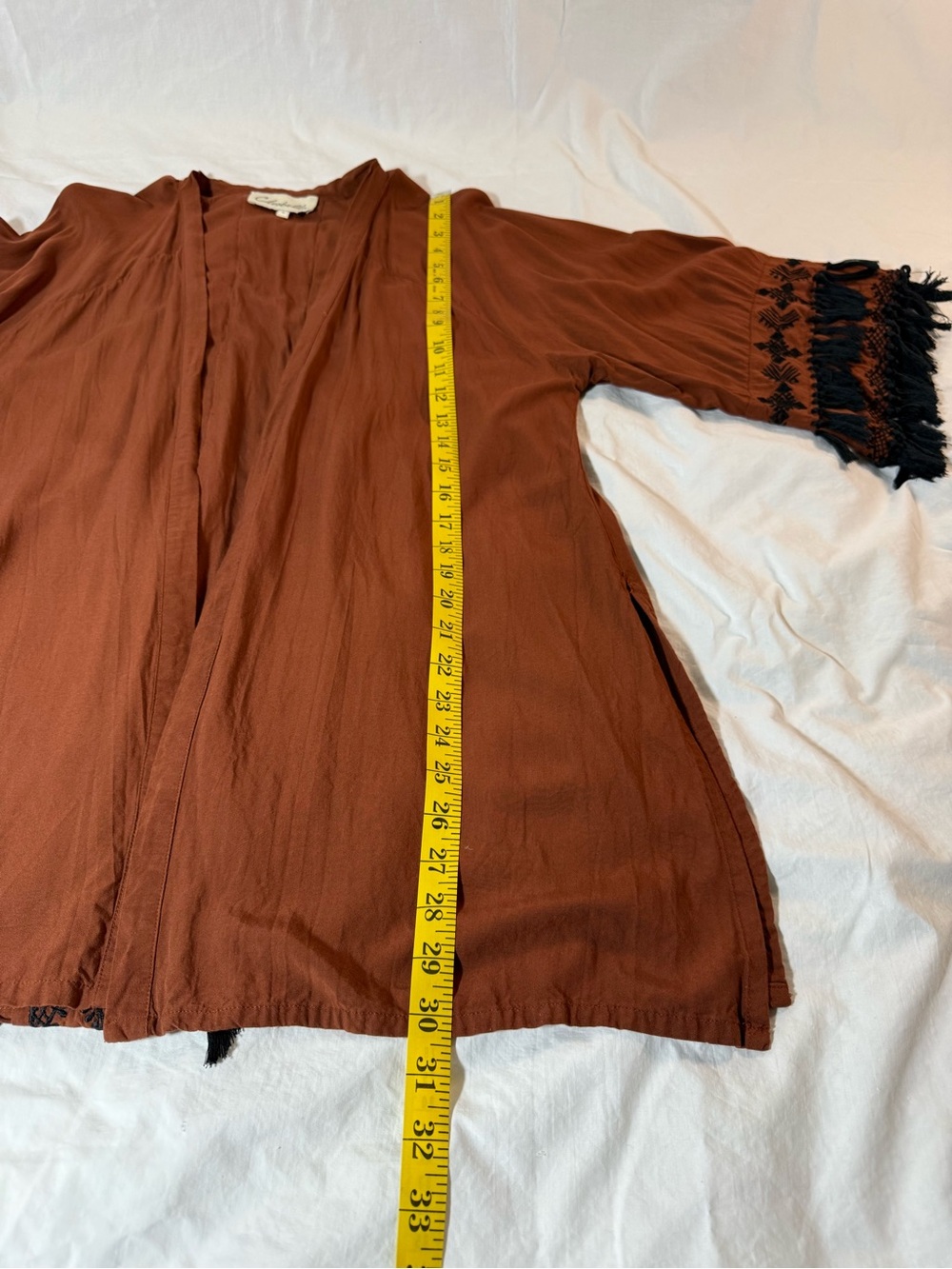 Cleobella Rust Open-Front Draped Kimono - Picture 6 of 10